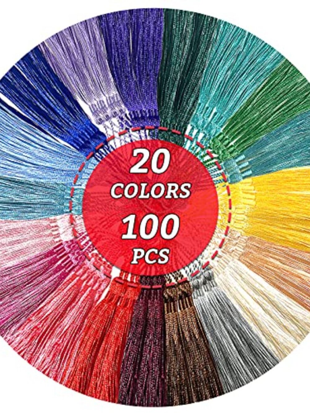 100 Pcs 13cm/5 Inch Silky Handmade Soft Craft Mini Tassels with Loops - Picture 3 of 3